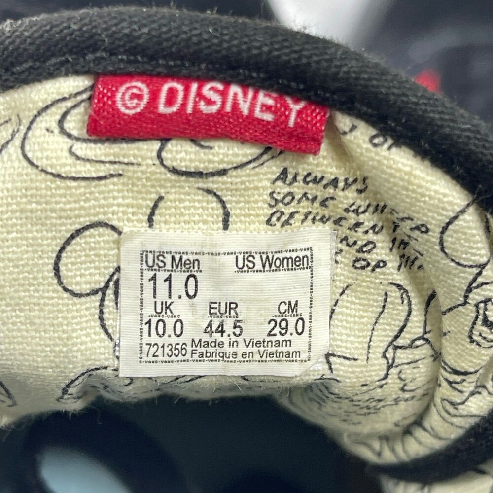 Vans Disney X Old School Mickey Mouse Club Shoes Men Size 11 Skate - Picture 13 of 14